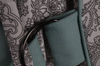 Grey Paisley Maxi Dress | Sustainable Sleeveless Occasion Dress with Sage Adjustable D-Ring Waist