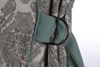 Grey Paisley Maxi Dress | Sustainable Sleeveless Occasion Dress with Sage Adjustable D-Ring Waist