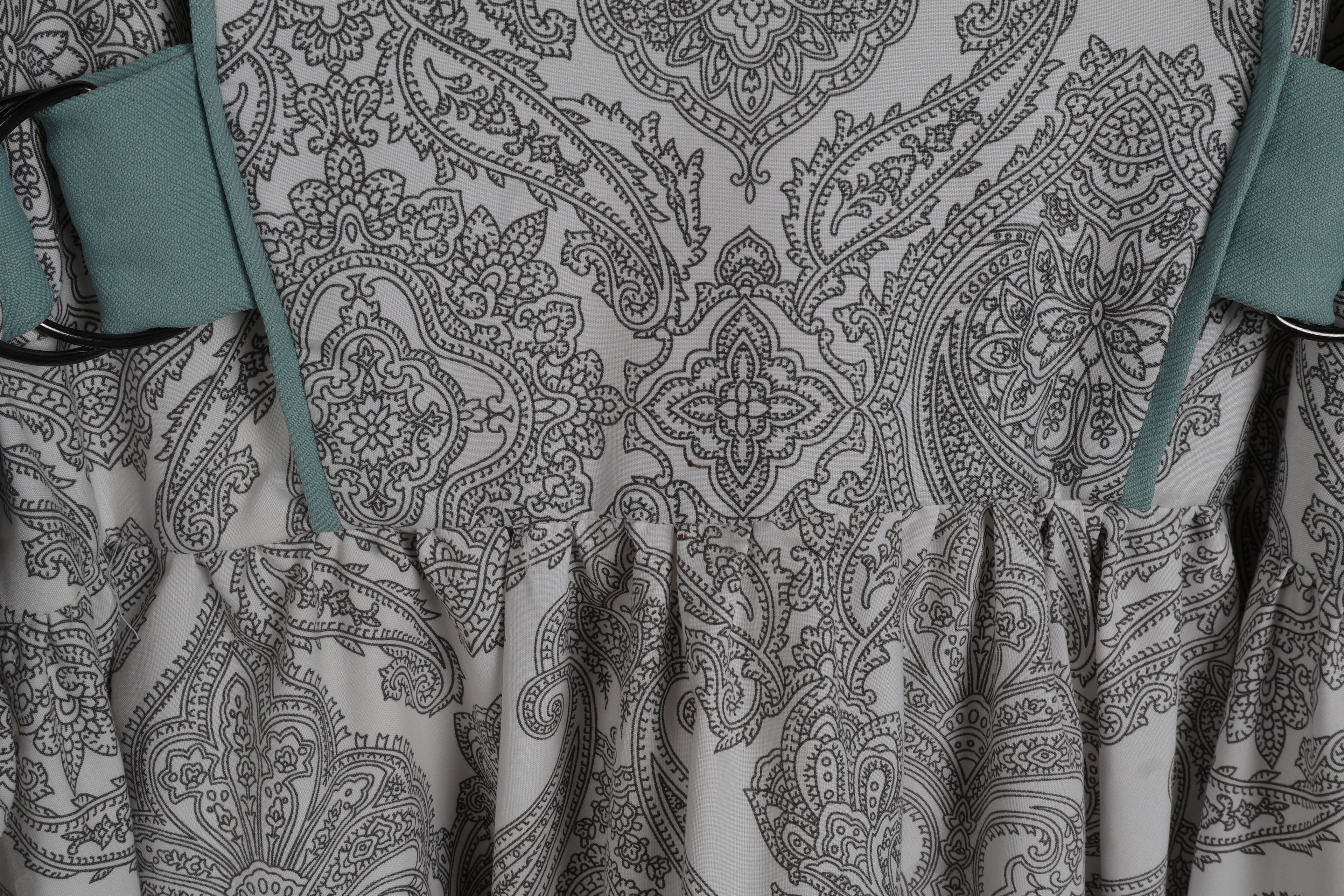 Grey Paisley Maxi Dress | Sustainable Sleeveless Occasion Dress with Sage Adjustable D-Ring Waist
