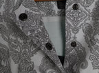 Grey Paisley Maxi Dress | Sustainable Sleeveless Occasion Dress with Sage Adjustable D-Ring Waist