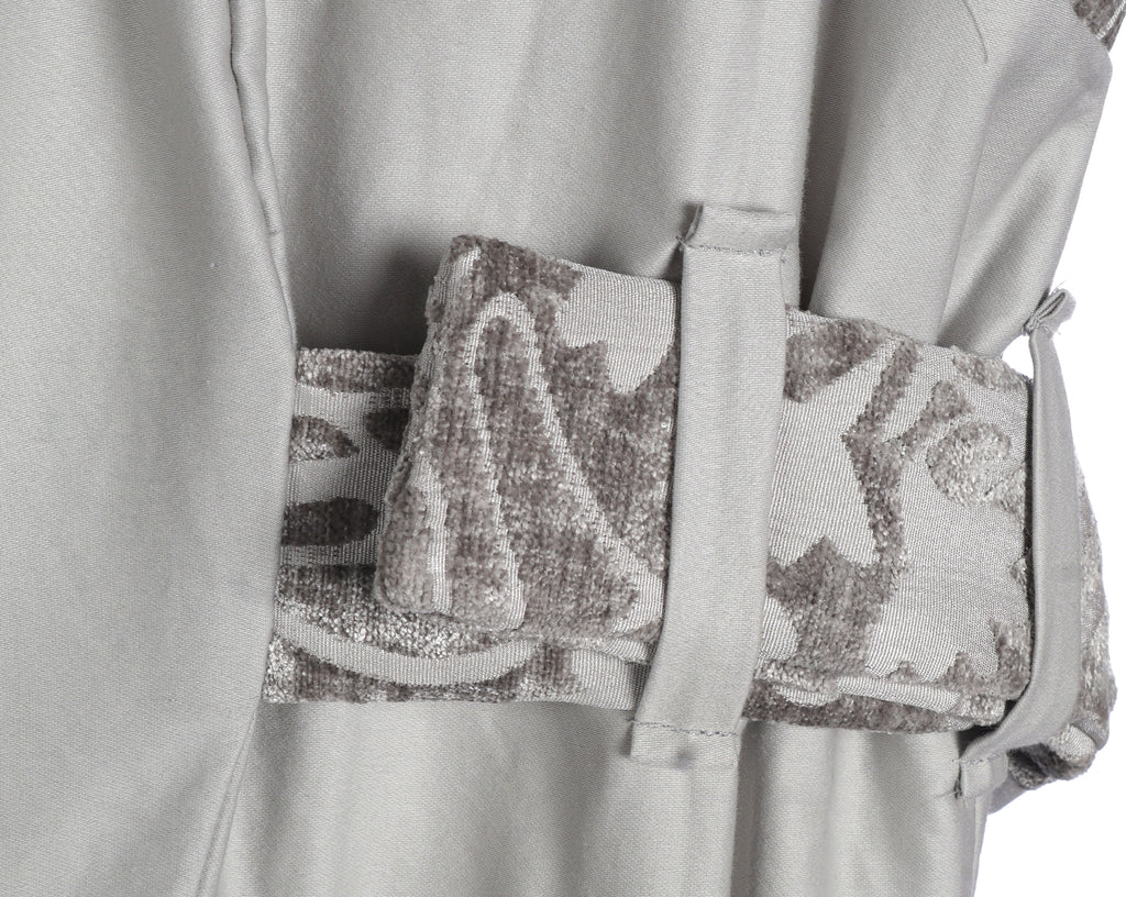Stone Grey Maxi Dress | Sustainable Sleeveless Dress with Adjustable Jacquard D-Ring Waist