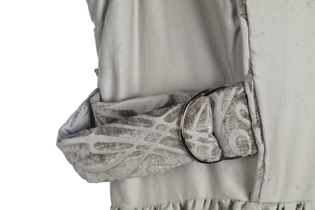 Stone Grey Maxi Dress | Sustainable Sleeveless Dress with Adjustable Jacquard D-Ring Waist