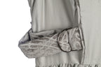Stone Grey Maxi Dress | Sustainable Sleeveless Dress with Adjustable Jacquard D-Ring Waist
