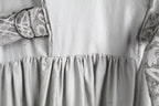 Stone Grey Maxi Dress | Sustainable Sleeveless Dress with Adjustable Jacquard D-Ring Waist