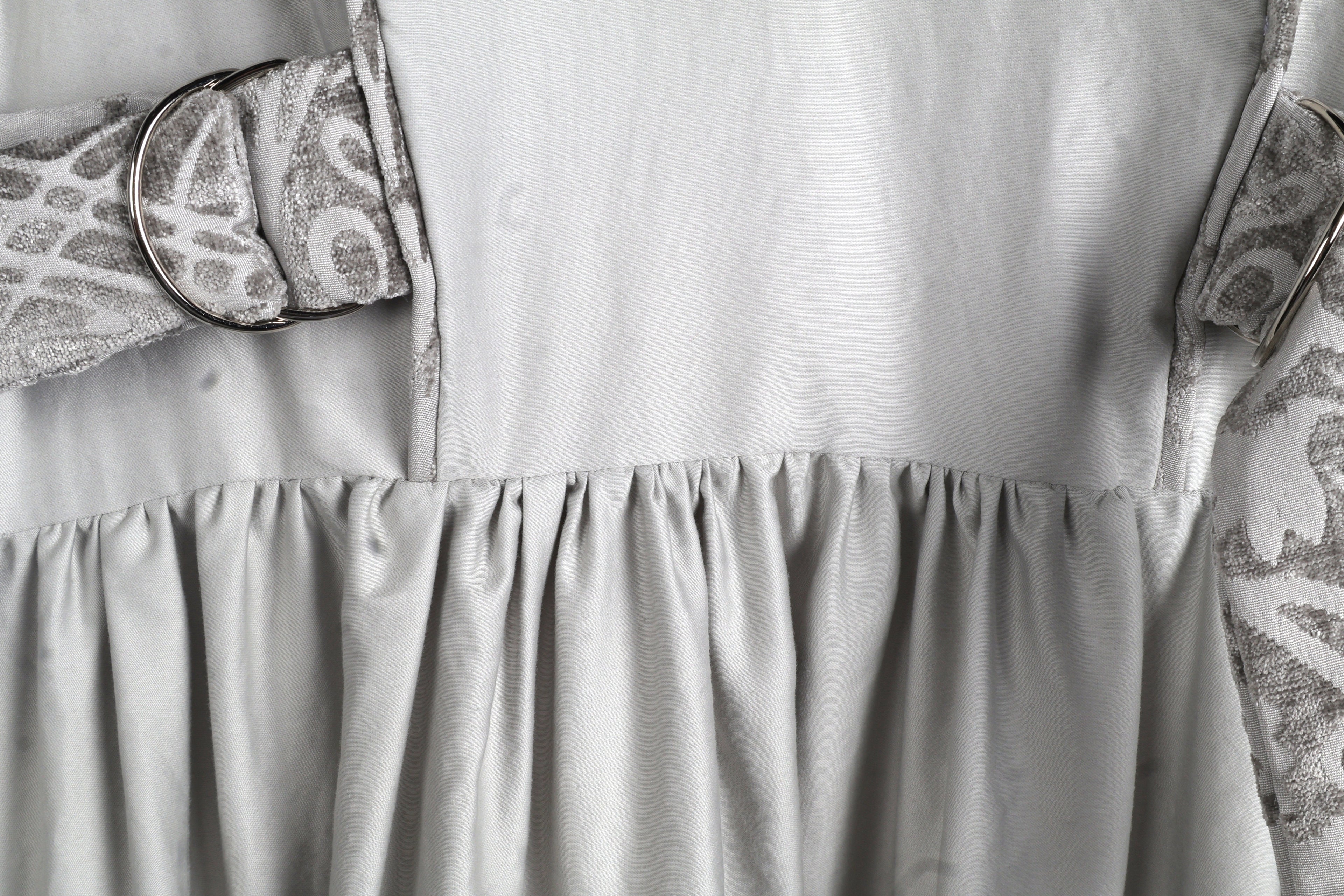 Stone Grey Maxi Dress | Sustainable Sleeveless Dress with Adjustable Jacquard D-Ring Waist