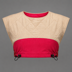 Cream Quilted & Pink Cropped Top