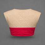 Cream Quilted & Pink Cropped Top