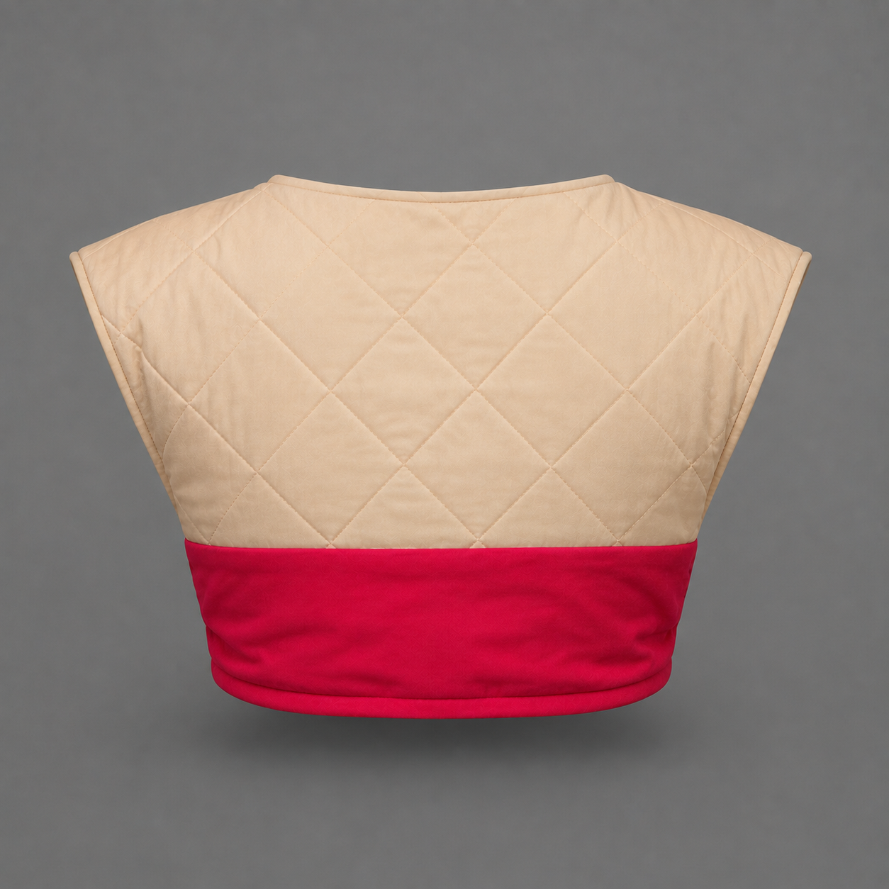 Cream Quilted & Pink Cropped Top