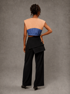 Quilted & Patchwork Denim Crop Top