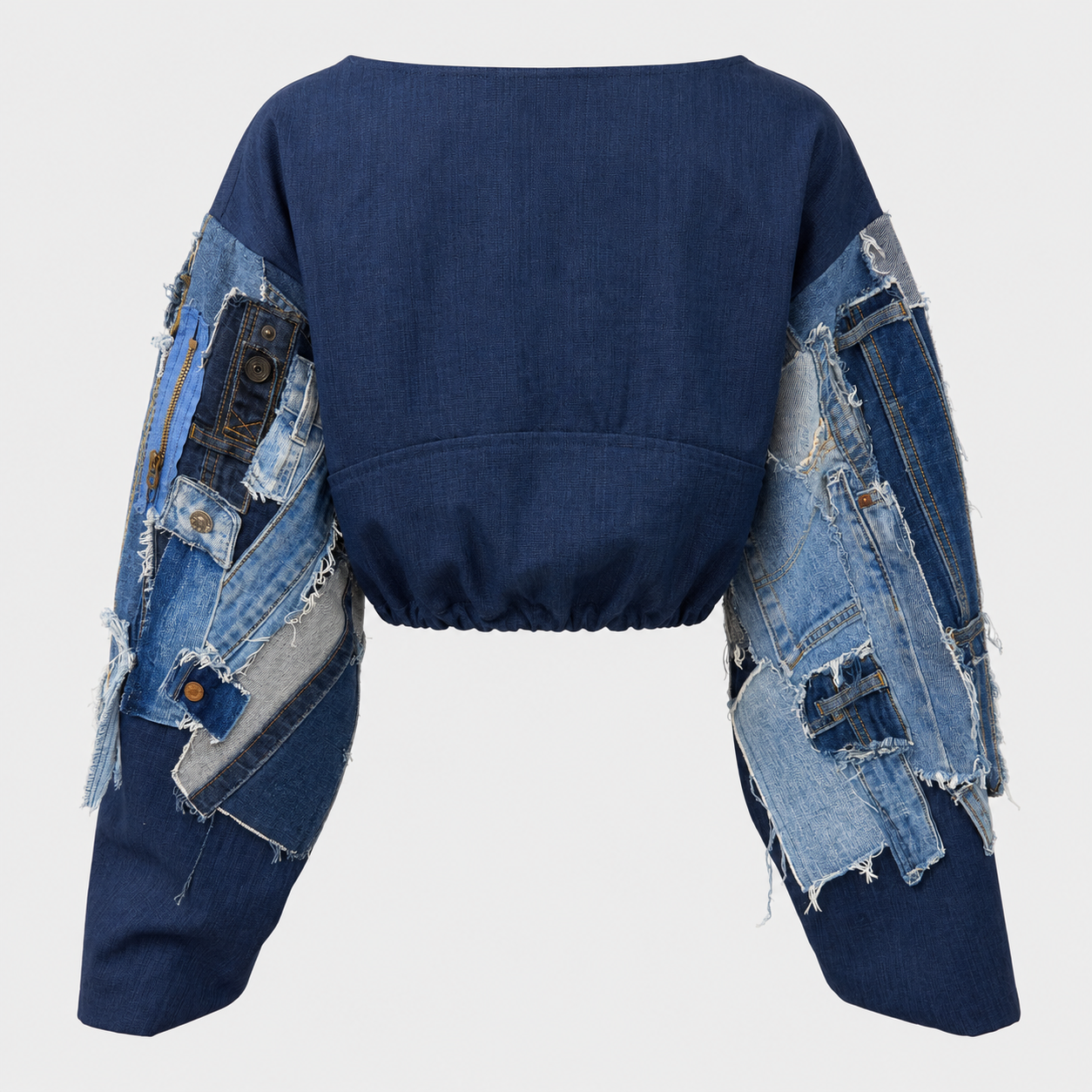 One-of-One Indigo Patchwork Denim Top