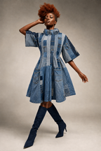 Reconstructed Denim Dress-Coat