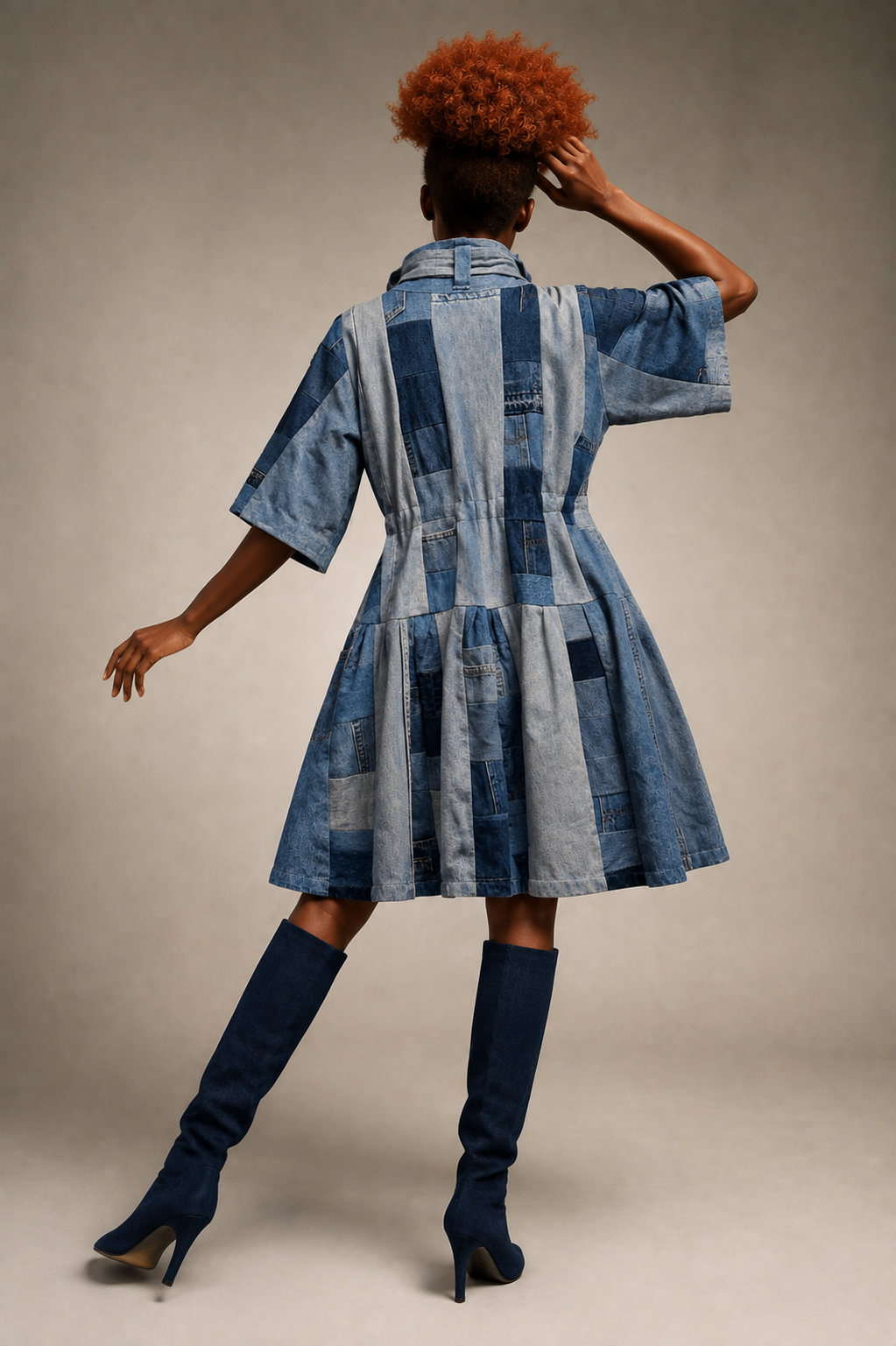 Reconstructed Denim Dress-Coat