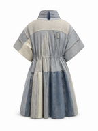 Transformable Patchwork Denim Dress Coat