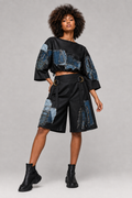 Upcycled Denim Patchwork Top & Shorts Set