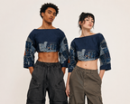 One-of-One Indigo Patchwork Denim Top
