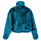 Teal Slouch Velvet Cropped Jacket