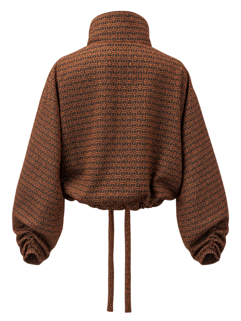 Rust Geometric Scarf Jacket | Lightweight Cropped Jacket | Neuthread