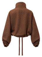 Rust Geometric Scarf Jacket | Lightweight Cropped Jacket | Neuthread