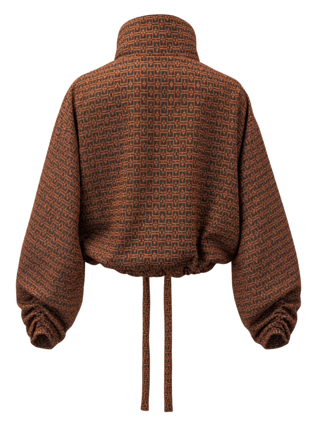 Rust Geometric Scarf Jacket | Lightweight Cropped Jacket | Neuthread