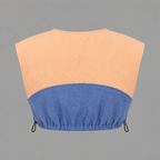 Quilted & Patchwork Denim Crop Top