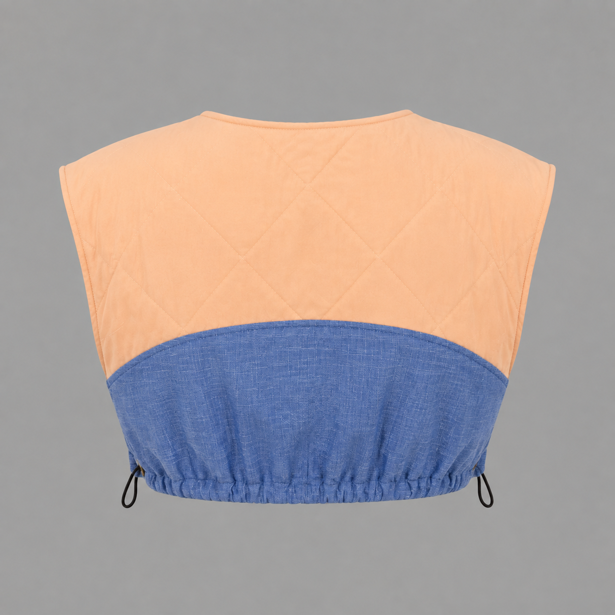 Quilted & Patchwork Denim Crop Top